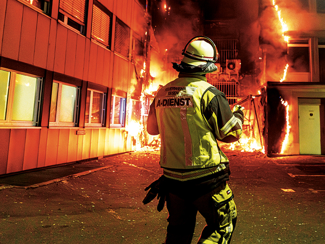 GROSSBRAND IN DER ESSENER INNENSTADT